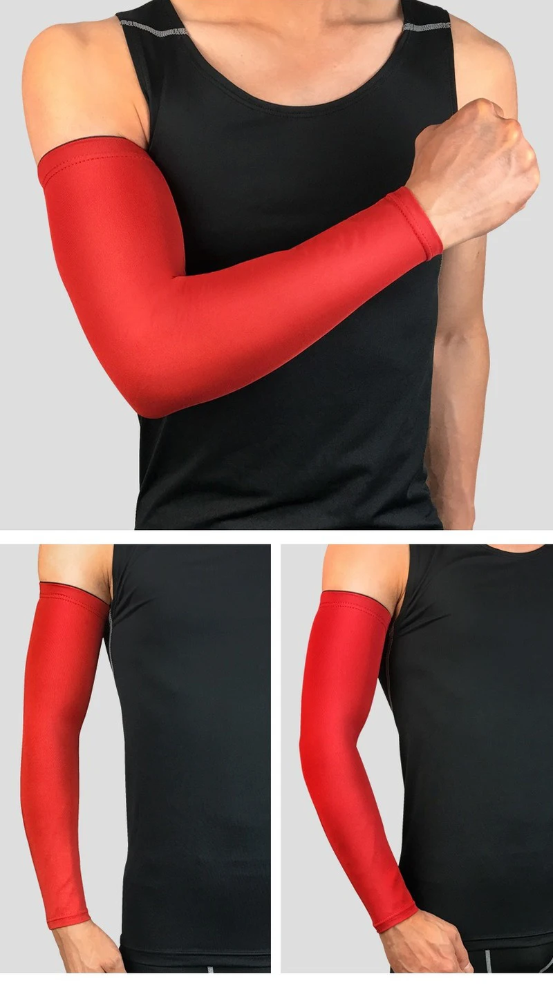 Professional Sports Elastic Arm Guard Breathable Sunscreen Basketball Fitness Football Riding Fishing Sleeves Protective Gear