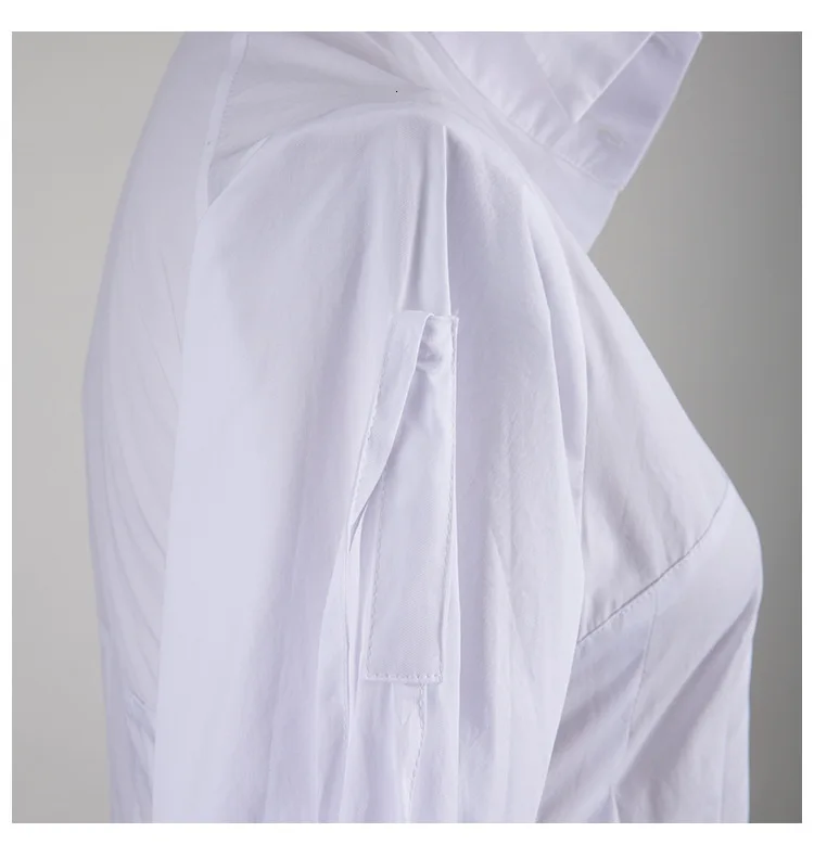 TVVOVVIN Bow Court Solid White Color All-match Shirt High Waist Bow Fold Waist To Waist Lanky Sleeve Shirt Woman ZX351