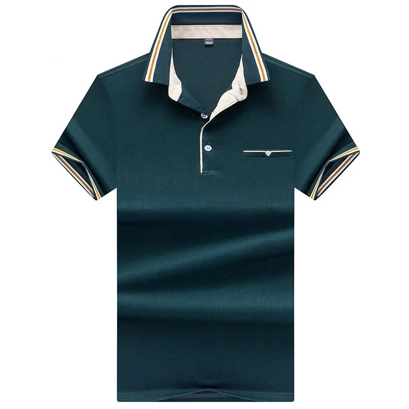 Модная рубашка поло с отложным воротником и короткими рукавами для мужчин лето