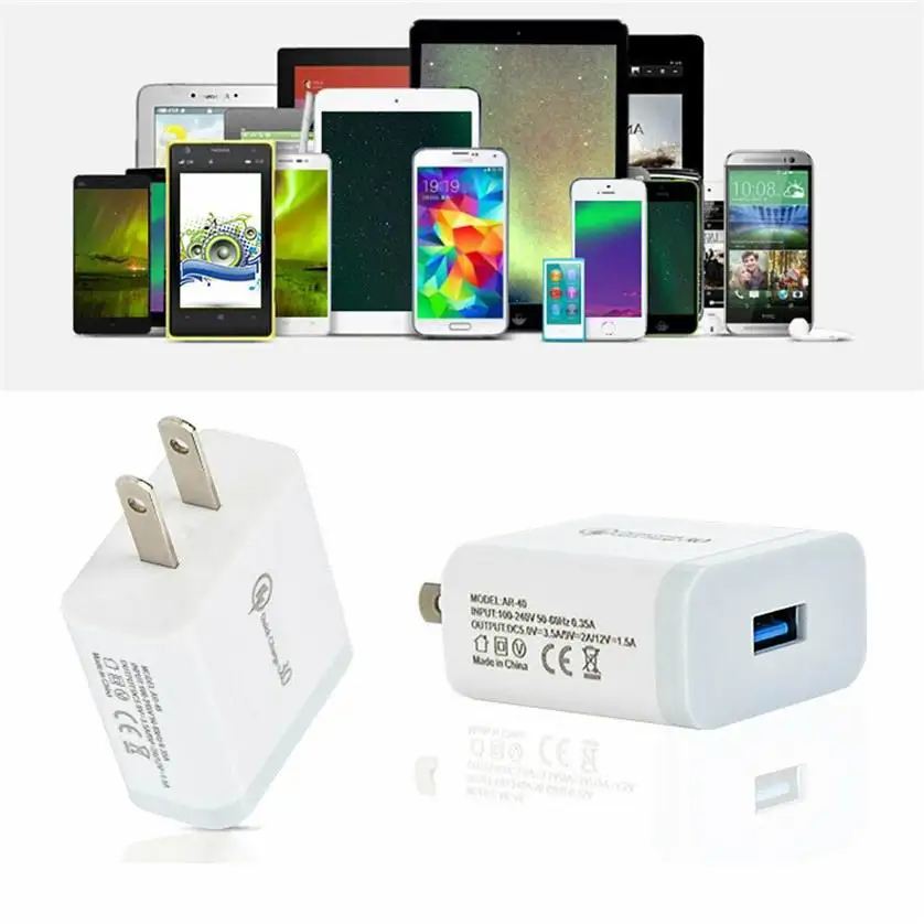 QC3.0 USB быстрое зарядное устройство QC 3,0 адаптер питания для быстрой зарядки 3.5A 18 Вт портативное настенное зарядное устройство EU US Разъем для SAMSUNG IPHONE HUAWEI