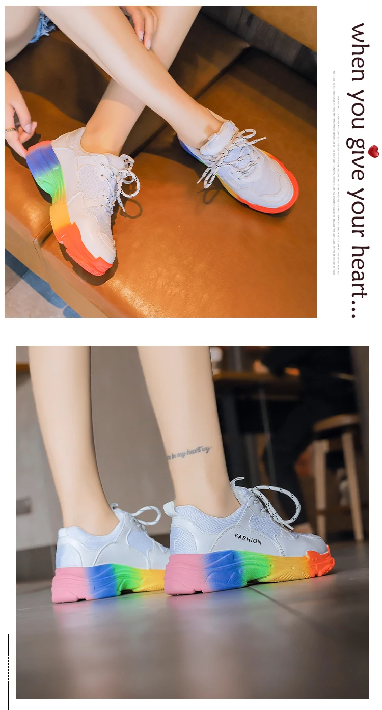 Мягкие повседневные плотные кроссовки на платформе; Летняя женская обувь из дышащей сетки; Повседневная желтая спортивная обувь на плоской подошве; женская оранжевая обувь;-66