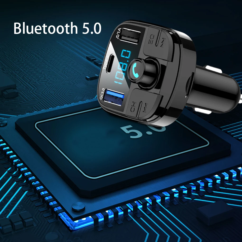 Fm-передатчик Бескаркасный Bluetooth 5,0 комплект авто MP3 плеер Поддержка U диск TF карта lcd Handsfree
