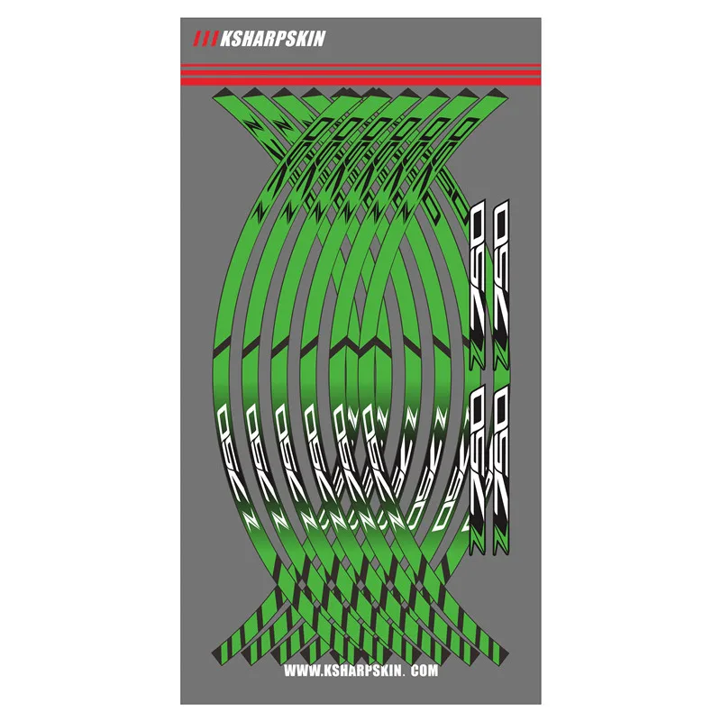 12 X толстый край внешний обод наклейки полосы колесные наклейки для KAWASAKI Z750 z 750