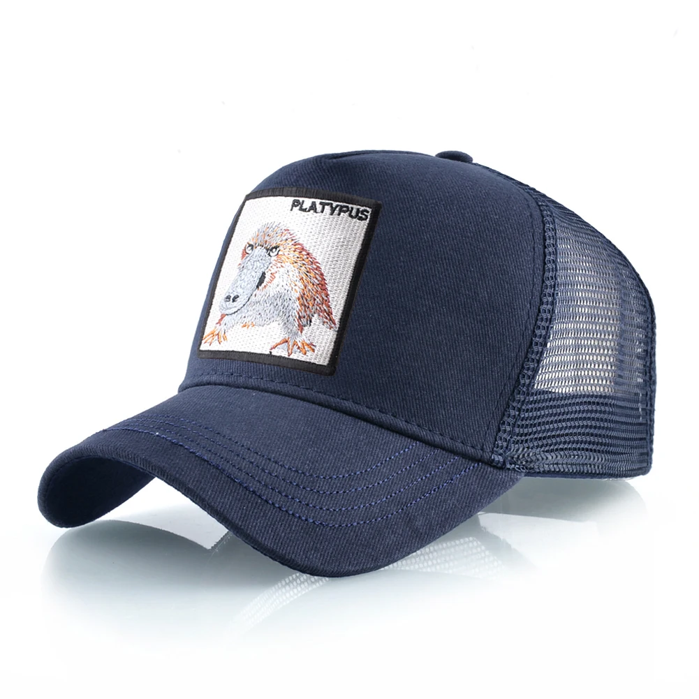 Snapback Baseball Cap Mit Schnabeltier Stickerei Patch Atmungsaktive Mesh Trucker Caps Männer Frauen Outdoor Casual Visier Hut Einstellbar – Detail 15