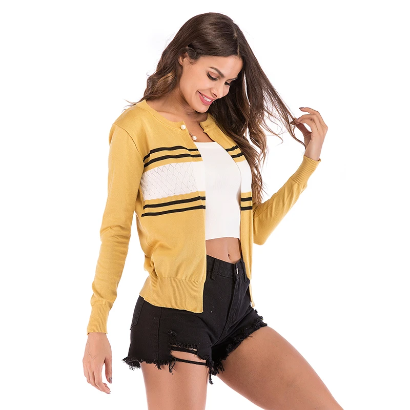 The Latest Fashion Spring And Autumn Knitted Ladies Long-Sleeved Cardigan Sweater Coat Loose Casual Cross Short Coat 5847 The Latest Fashion Spring And Autumn Knitted Ladies Long-Sleeved Cardigan Sweater Coat Loose Casual Cross Short Coat 5847