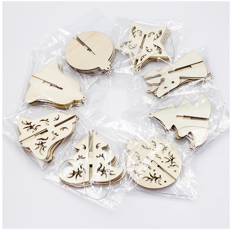 5Pcs Wooden Splicing Christmas Hanging Pendants Christmas Party Home Decoration Handicraft Gifts Xmas Tree Hollow Wood Ornaments 5Pcs Wooden Splicing Christmas Hanging Pendants Christmas Party Home Decoration Handicraft Gifts Xmas Tree Hollow Wood Ornaments