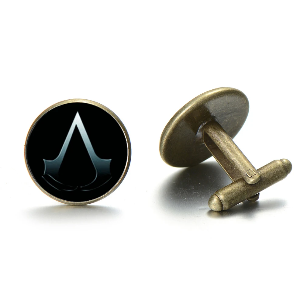 Style 12 SONGDA модные Assassins Creed Запонки Высокое качество стекло время драгоценный камень круглые запонки пуговицы Панк мужские рубашки костюм манжеты аксессуары - Окраска металла: Style 12