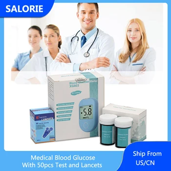 

SALORIE Blood Glucose Meter Blood Sugar Monitor Glycuresis Monitor Glucometer Diabetic 50PCS Test Strips Sterile Lancets