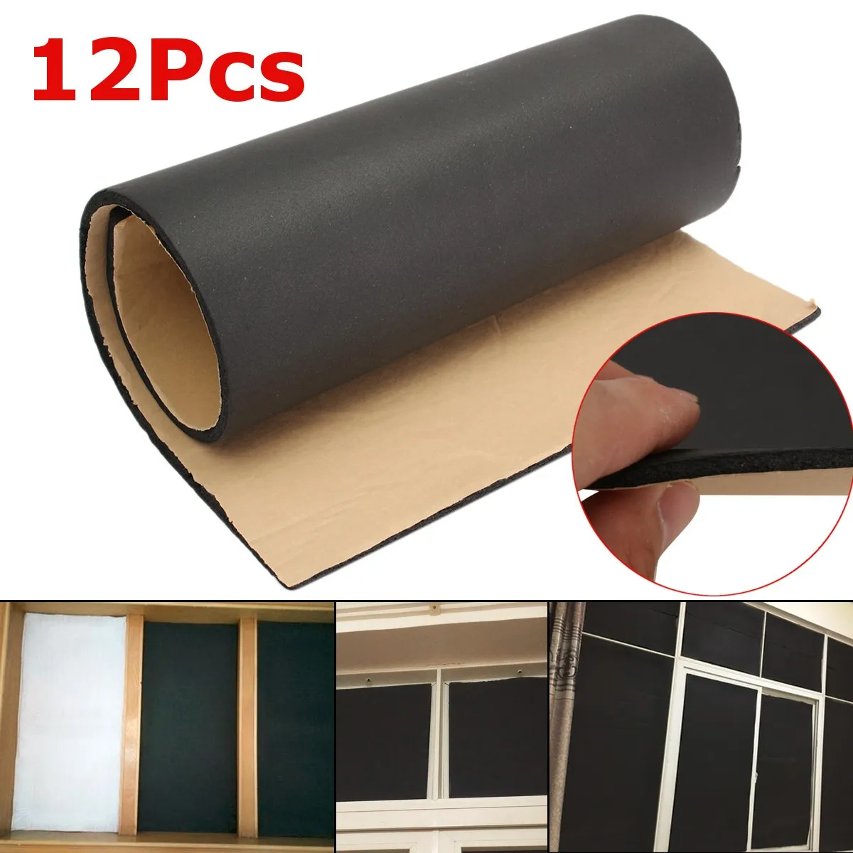 

12 Sheets 10mm Car Auto Van Sound Proofing Deadening Insulation Rubber cotton 30 X 50cm Closed Cell Foam waterproof Accessories