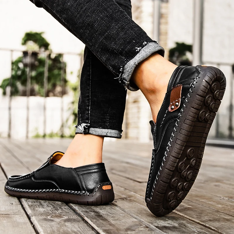 Men's Genuine Leather Handmade Casual Shoes Driving Moccasins