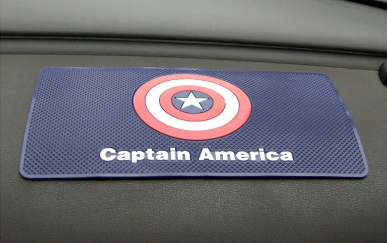 Captain America Большой размер 27x15 см автомобильный коврик для телефона нескользящий коврик Липкий Коврик Противоскользящий Коврик Большой Авто Стайлинг автомобильные аксессуары для телефона MP4 gps ключ - Название цвета: Captain America