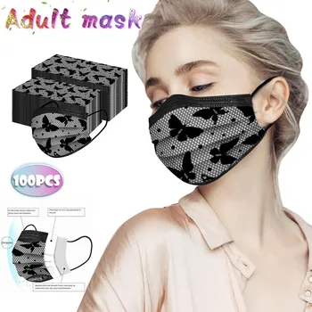 

10/100PCS Disposable Face Mask For Adult Women mascarillas desechables 3Ply Ear Loop Lace Face Masks Cover mascarilla desechable