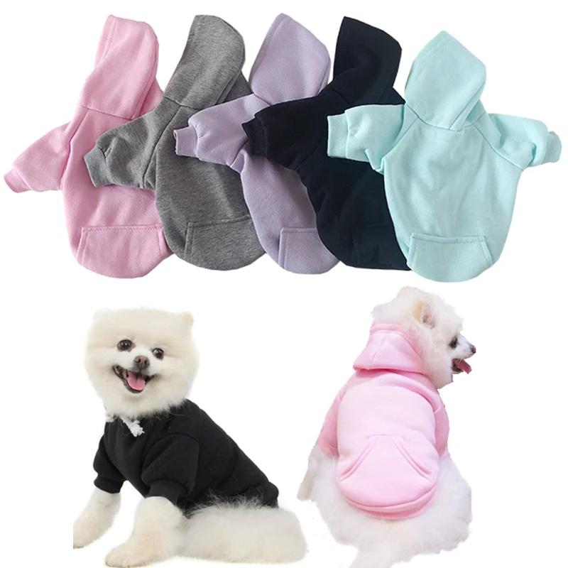 Pet Clothes Solid Cat Dog Hoodies Pet Clothes Small Dogs Pet Clothing Coat Jackets Sweatshirt Chihuahua Doggie Cotton Outfits