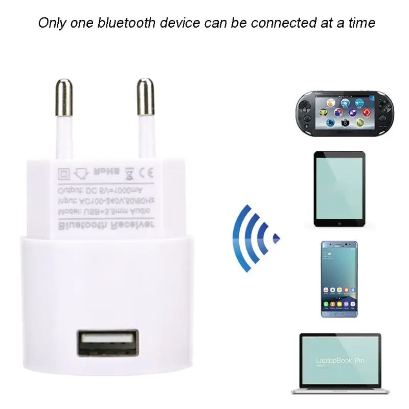 Bluetooth приемник V4.2 аудио адаптер ЕС США вилка USB зарядное устройство с 3,5 мм портом для динамика смартфон планшет D08A