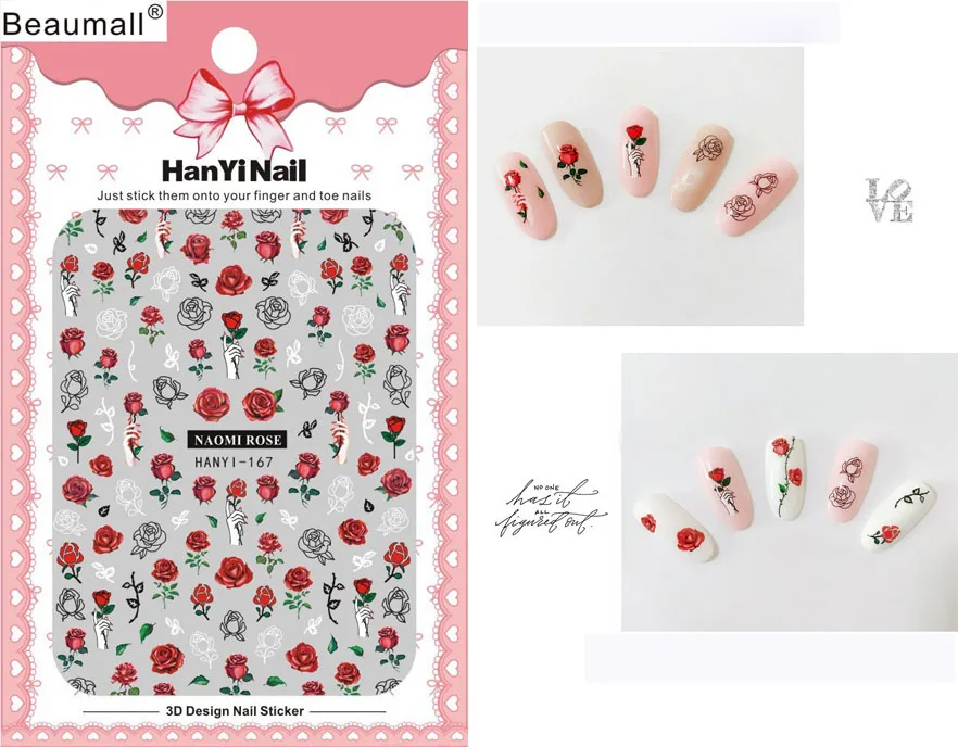 

Floral Patterns! Nails Art Manicure Back Glue Decal Decorations Design Nail Sticker For Nails Tips Beauty
