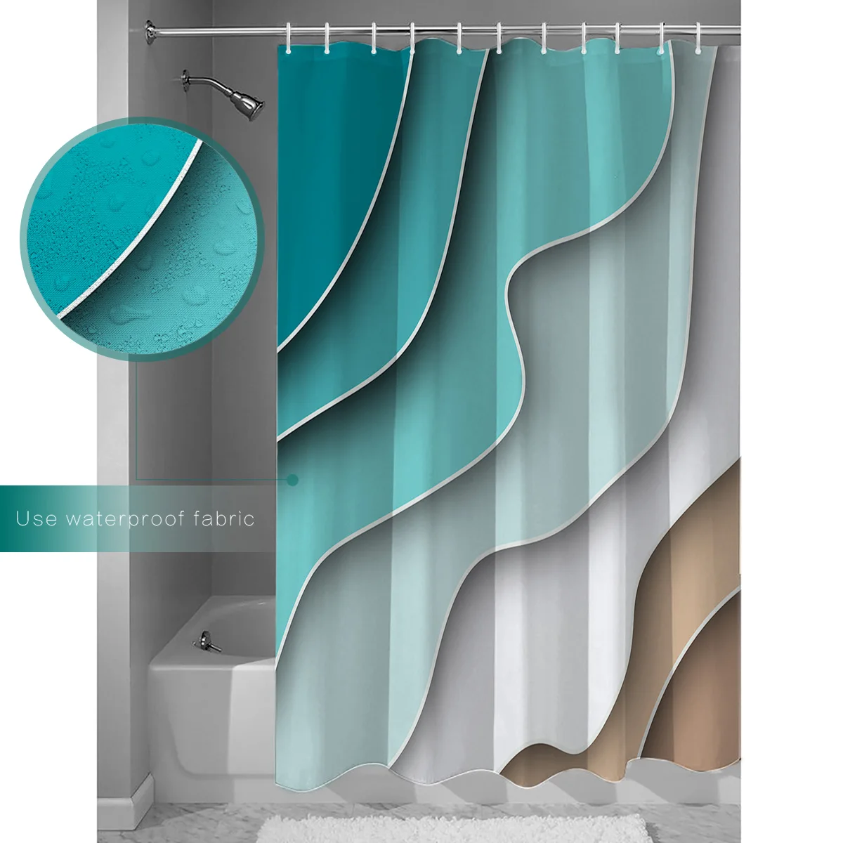 Progressive Three-Dimensional Paper-Cut Polyester Fabric Shower Curtain