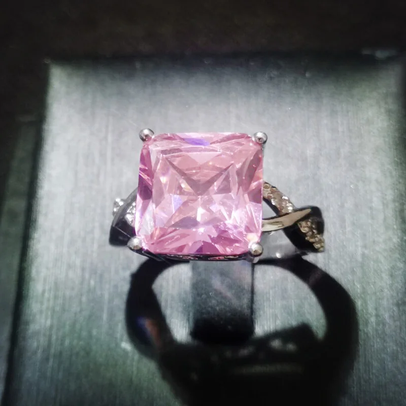 305 Pink Lingmei модные женские туфли принцессы розовый и белый AAA Цирконий Серебряное кольцо Размеры 6 7 8 9 10 Sweet Love Стиль ювелирные изделия - Цвет основного камня: 305 Pink