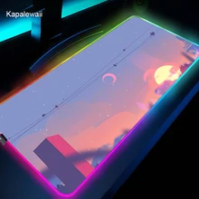 Rgb paisagem dos desenhos animados led computador mouse pad dota2 csgo gaming mousepad mouse pad tapete de mesa