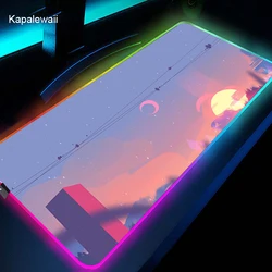 Tapis de souris LED pour ordinateur, tapis de souris de jeu, de bureau, PC, clavier et ordinateur portable, motif de dessin animé rvb, DOTA2 CSGO 