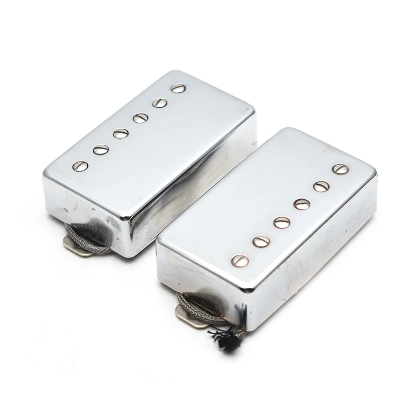 Alnico 5 LP Humbucker Guitar Pickup Set Chrome Neck & Bridge Alnico V Pickup ChromeGuitar Parts