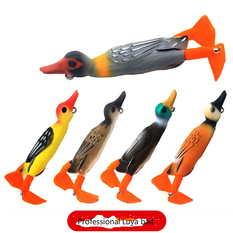 

Floating Duck 9.5cm/12g Rotating Webbed Waybait Rotating Tractor Fishing Bait Baby Duck Bionic Bait Fishing Lures
