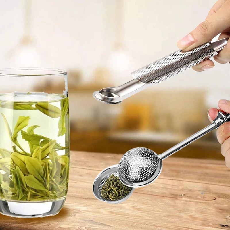 

2Pcs Tea Infuser Set Fine Mesh Tea Strainer Reusable Stainless Steel Tea Filter Steeper Fancy Loose Leaf Brewing Tea Accessories