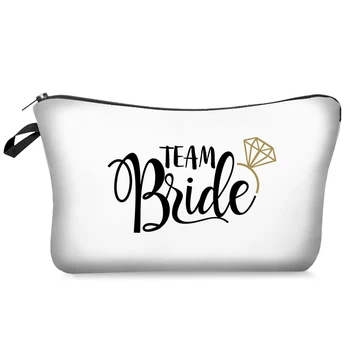 

Simple Team Bride Letter Printed Cosmetic Bag Bridesmaid Wedding Bachelorette Hen Party Toiletry Bag Makeup Pouch Beauty Case
