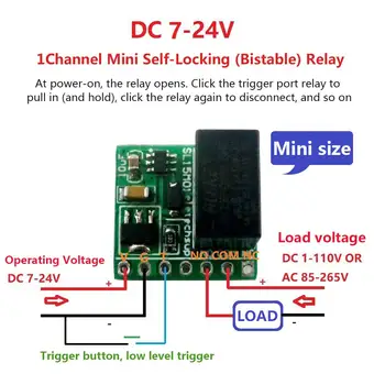 

2020 New 1 Channel Relay Module 12V 2A DC Bistable Self-locking Relay Module For LED Motor Solenoid Valve