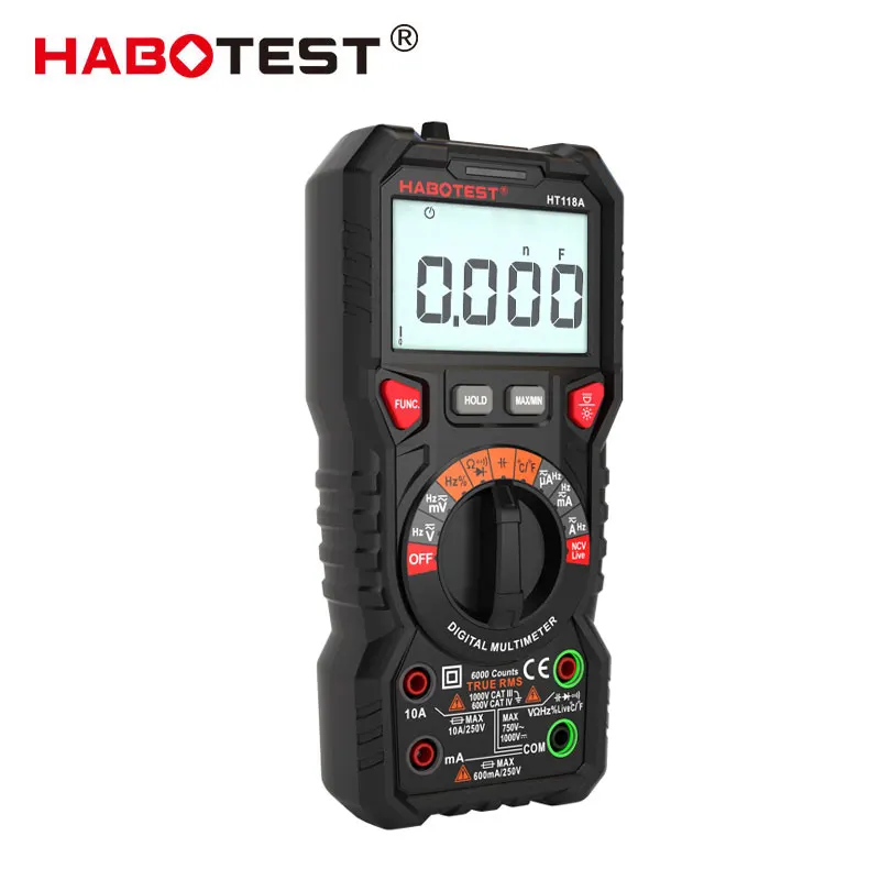 Цифровой мультиметр Habotest HT118A 1000 В многотестер тестер-транзистор конденсатор