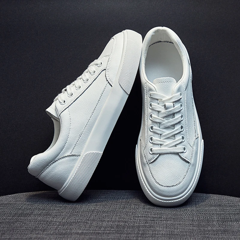 Sneakers Women Platform Flats Shoes Casual Vulcanize Shoes Genuine Leather Walking Sport White Running Shoes For Woman 2022