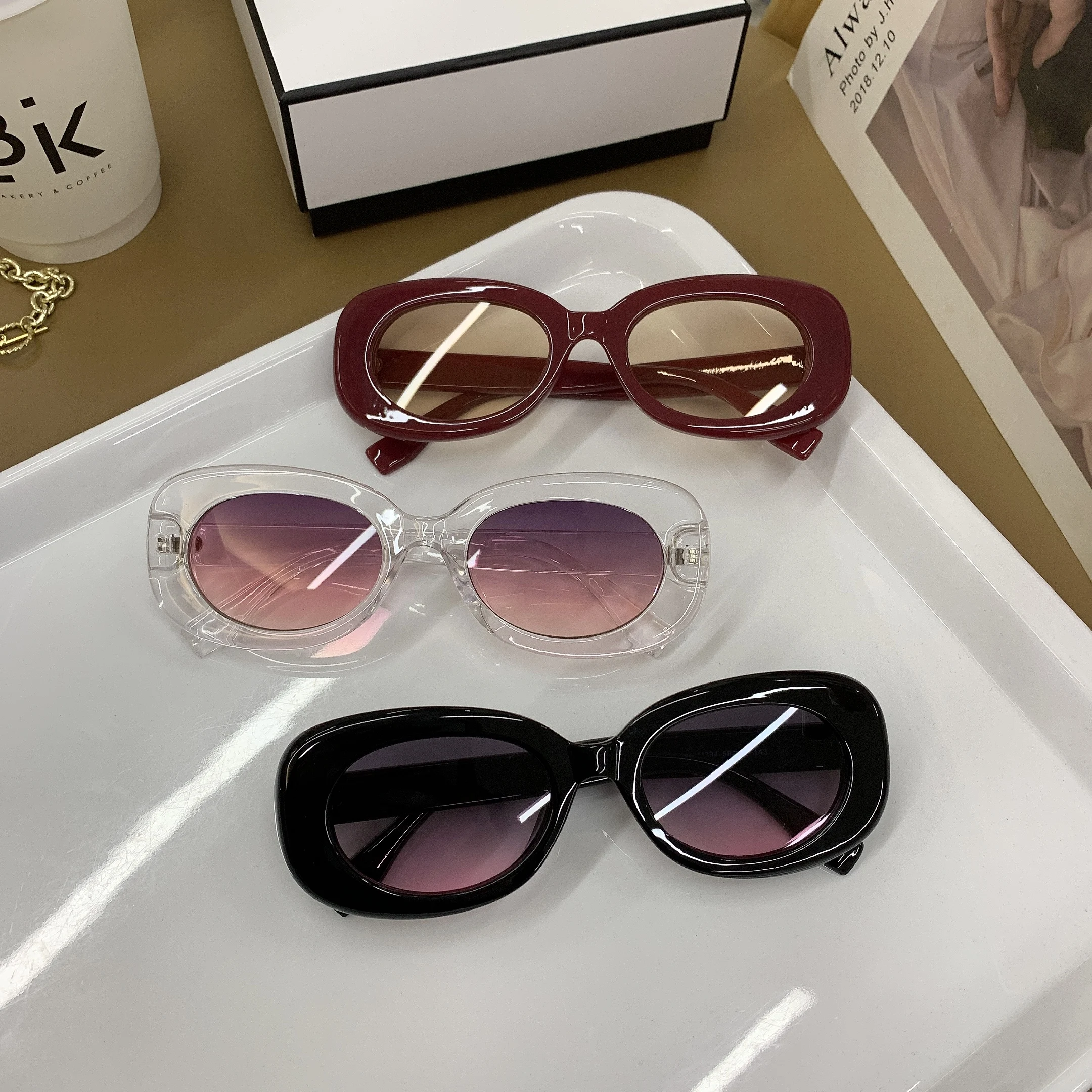 KAMMPT New Oval Big Frame Ladies Sunglass  Fashion Femalle Sunglasses Trendy 2021 Retro Designer Sun Shades Eyewear UV400