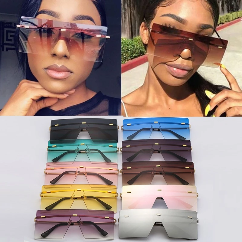 Wholesale Oversized One Piece Shield Sunglasses For Women New Brand
