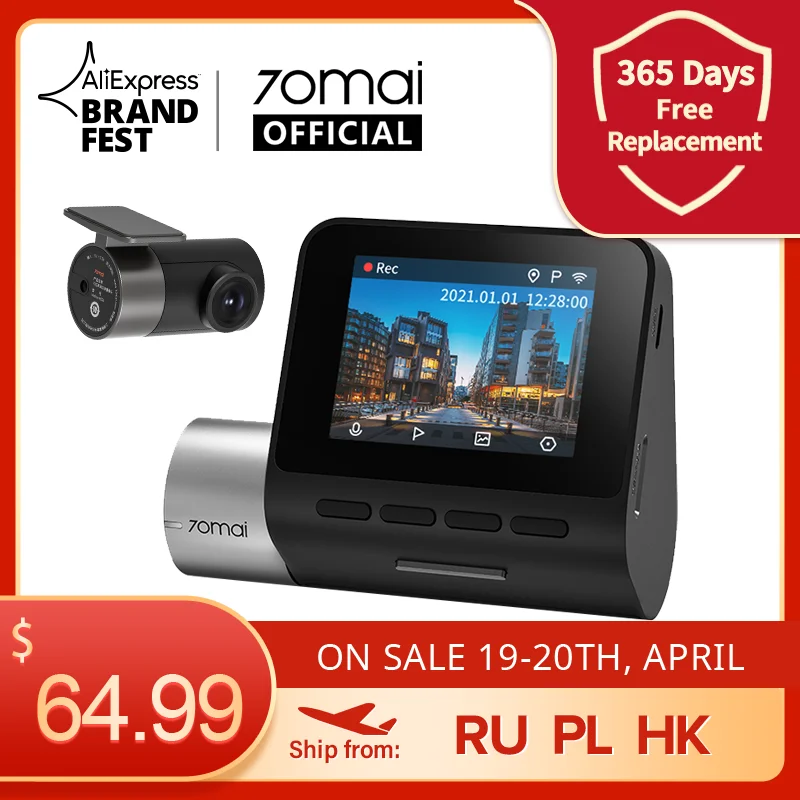 Car DVR Coordinates A500S Rear Cam Dash-Cam Parking Upgrade-70mai ADAS Front 70mai-Plus