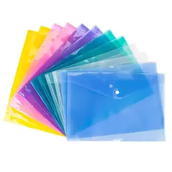 10 шт случайный цвет А4 прозрачный пластиковый пакет папка для документов сумка для канцелярских принадлежностей школьные офисные