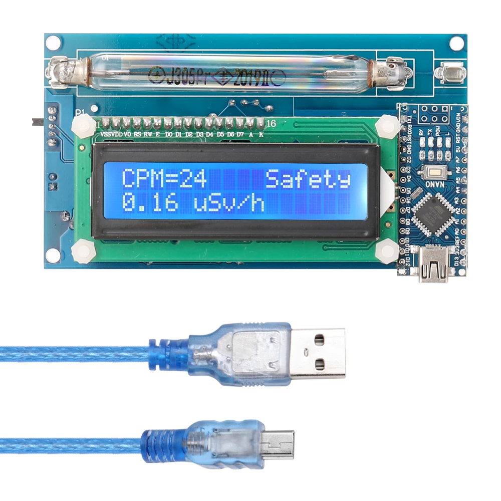 

Assembled Radiation Detector System Assembled DIY Geiger Counter Kit Module Nuclear Radiation Detector with LCD Display