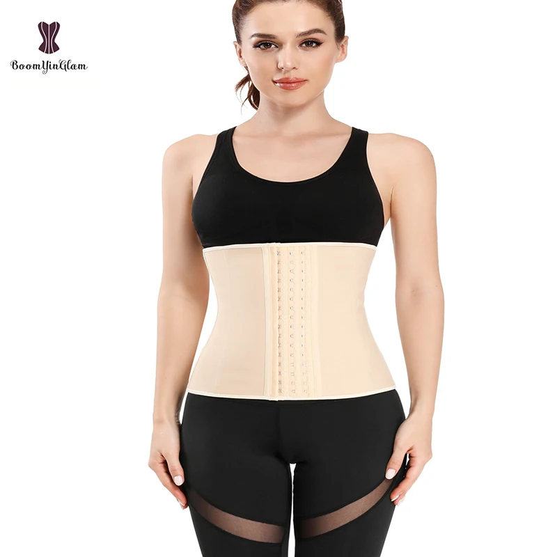Latex 96% Cotton Material Women Fitness Outfit Waist Trainer Corset Workout Sport Girdle 9 Steel Bones Colombians Shaper