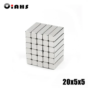 

10pcs F20x5x5mm Super Powerful Strong Rare Earth Block NdFeB Magnet Neodymium N35 Magnets F20*5*5mm- Free Shipping