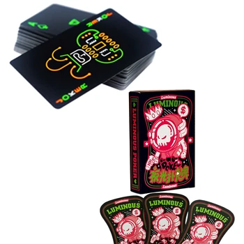 

2 Box 54 Cards Luminous Playing Cards Fluorescence Night Watch Poker Cards Board Game Bar Nightclub Nights Poker, 8.5x5.5Cm & 9x