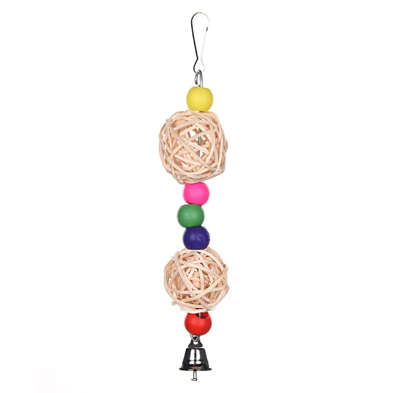 Parrot Pet Bird Bites Chew Toy Hanging Cockatiel Parakeet Climb Chewing Cage With Bell Bird Toys 1