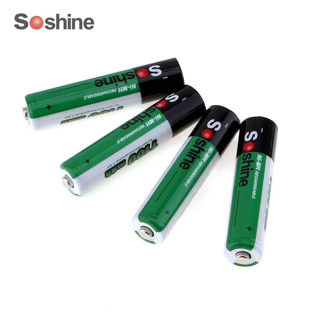 4 шт. упак. аккумуляторная батарея Soshine Ni MH AAA 1100 мАч 3 А переносная держатель для