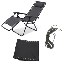 Черный тесфорест ткань Замена для нулевой гравитации стулья сад патио складной Досуг кресла