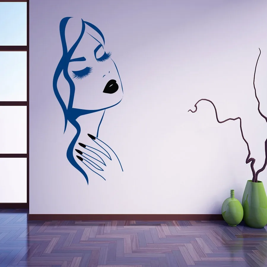 Personalized& Creative New Style Beauty Avatar Carved Stickers Living Room Bedroom Wall Adhesive Paper Factory Removable Mural