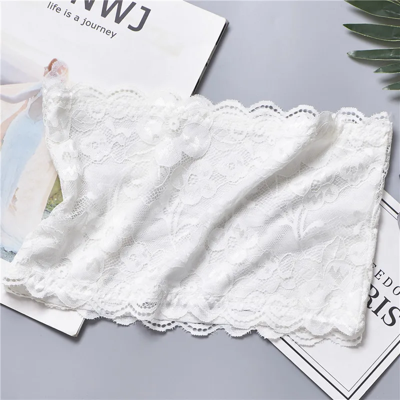 Girls Strapless Crop Wrap Lace Bandeau Tube Top Women Bustier Boob Tubes Tops Bralette 5 Solid Colors Red Blue White Black women tube tops