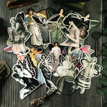 

2kinds Vintage TN fairy elves series thick card material DIY scrapbooking base collage junkjournal decoration material