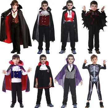 

Carnival Party Halloween Kids Children Count Dracula Gothic Vampire Costume Fantasia Prince Vampire Cosplay for Boy Boys