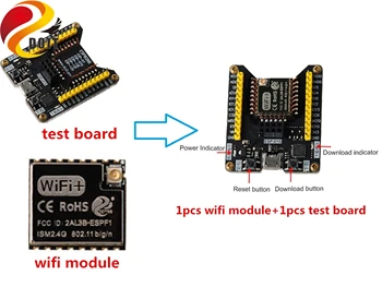 

SZDOIT ESP-F1 Wireless WiFi Module ESP8266 Serial Port WiFi Module With Test Board Burning Fixture Development Board For Arduino