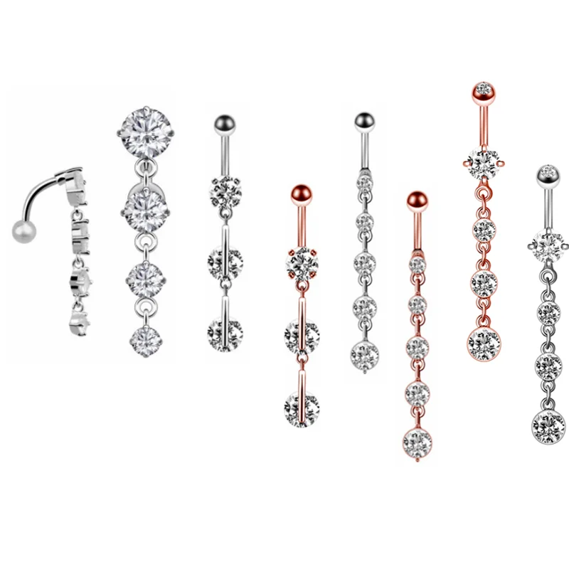 1/2 PCS Surgical Steel Crystal Belly Button Piercing Jewelry For Women