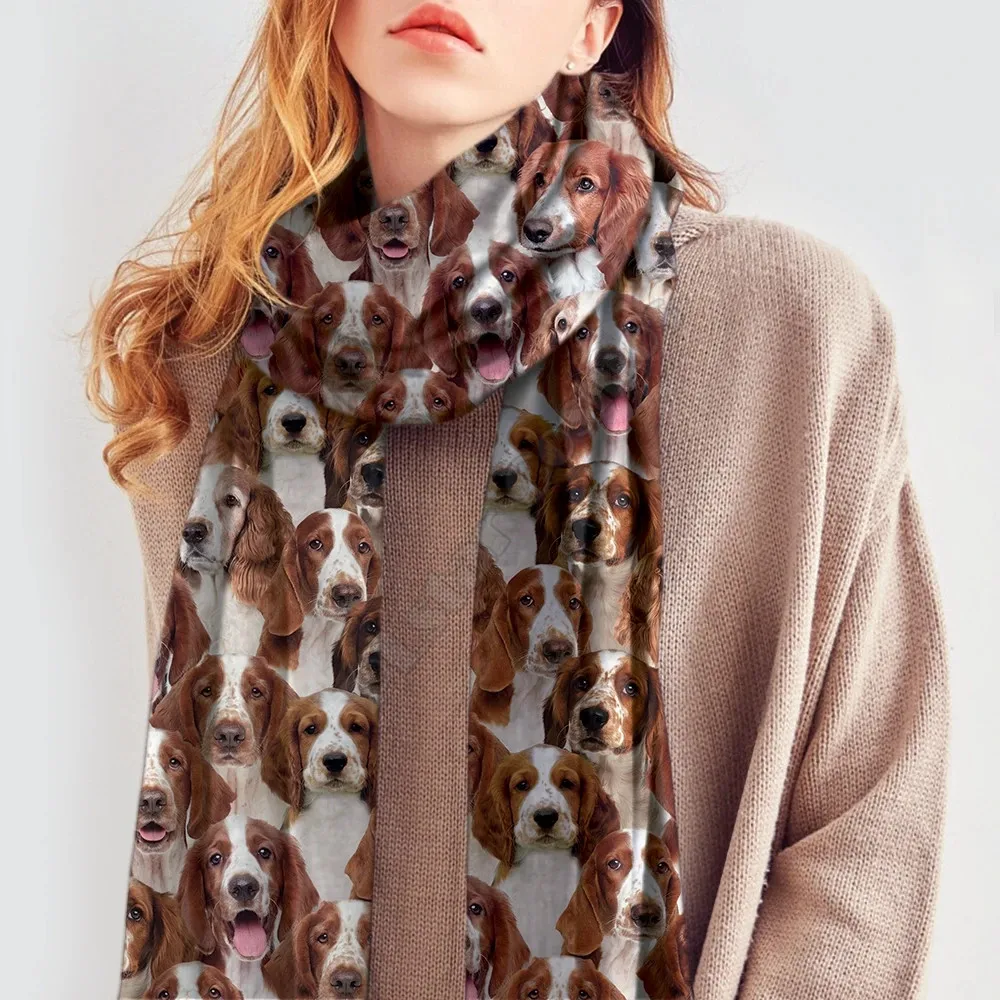

You Will Have A Bunch Of Welsh Springer Spaniels 3D Print Imitation Cashmere Scarf Autumn And Winter Thickening Warm Shawl Scarf