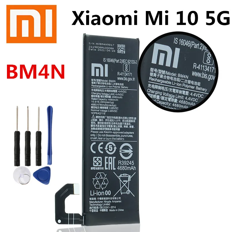 100% натуральная xiaomi оригинальный телефон замена 4780 мАч батарея BM4N для Xiaomi Mi 10 5G Mi10