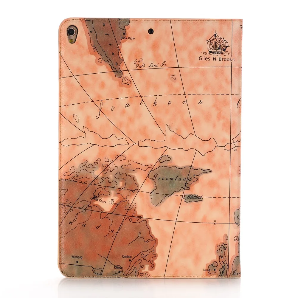 New Cartoon Coque for Apple iPad Pro 10.5 A1701 A1709 Case Print Map Flip Stand PU Leather Funda for iPad Pro 10.5 Folio Case    (4)